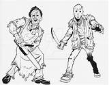 Leatherface Myers Voorhees sketch template