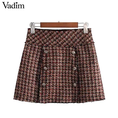 Buy Vadim Women Vintage Plaid Pleated
