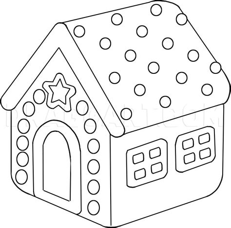 draw  gingerbread house step  step drawing guide  dawn