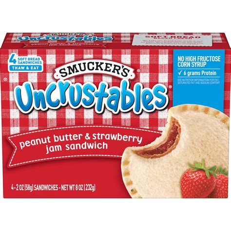 smuckers uncrustables peanut butter strawberry jam sandwich  oz  count frozen droneup