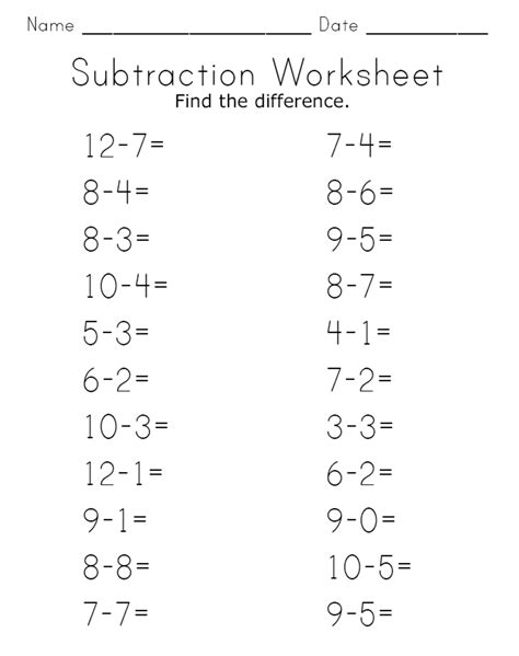 addition  subtraction worksheets  kindergarten kindergarten