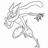 Greninja Mega Attack Coloring Pages Printable Pokemon Ash Categories sketch template