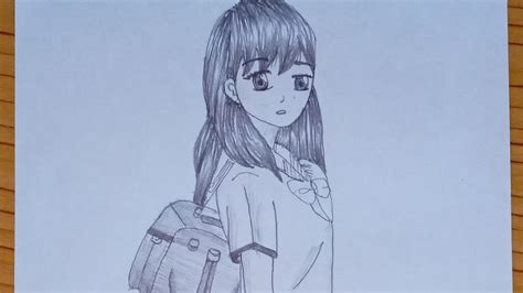 draw  anime girl   pencil youtube