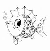 Pesce Fiaba Coloritura Vettore sketch template