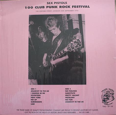 sex pistols 100 club punk rock festival releases discogs