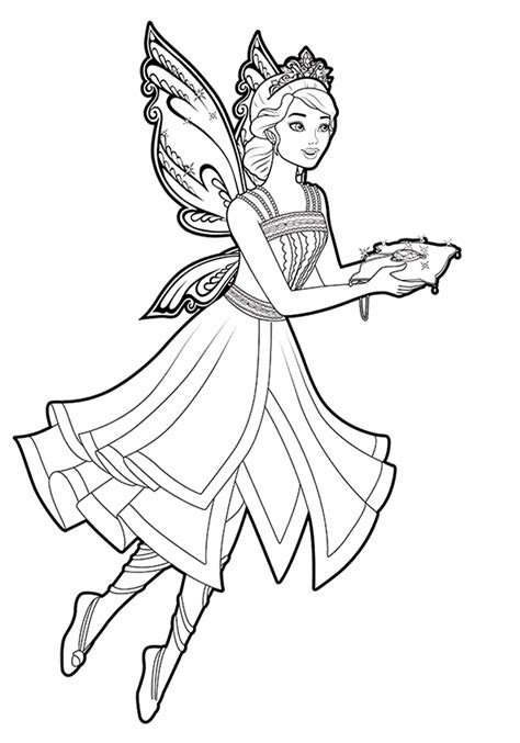 coloring page princess fairy traveling