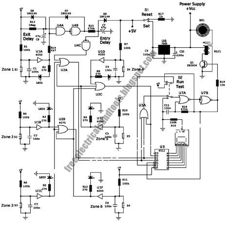 schematic diagram zone alarm    segment circuit