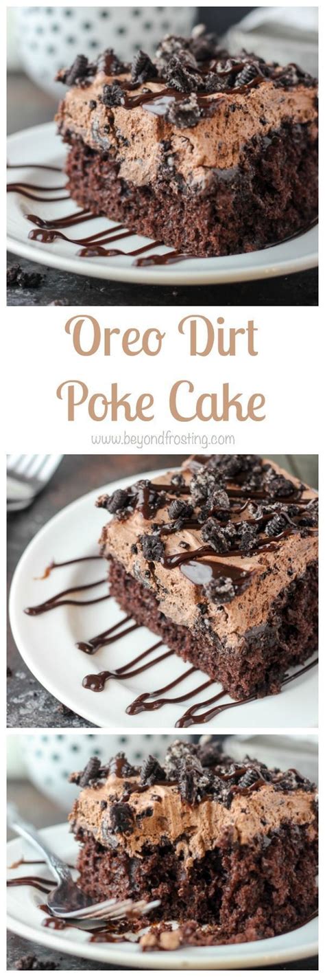 oreo dirt poke cake recipe oreo dirt cake desserts dirt cake