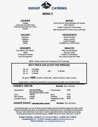 catering budget templates
