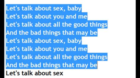 let s talk about sex lyrics youtube