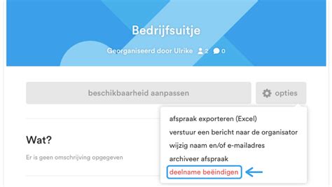 deelname afspraak beeindigen helpdesk datumprikkernl