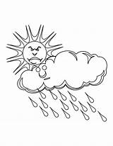 Coloring Pages Clouds Cloud Rain Library Clipart sketch template