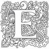 Letters Coloring Letter Pages Alphabet Adult Printable Monogram Mendhika Embroidery Illumination Colouring Fancy Designs Doodle Patterns Sheets Illuminated Style Mehndi sketch template
