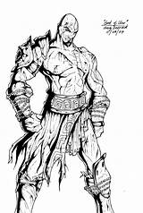 Kratos Drawings Pages God War Coloring Template Zeus sketch template