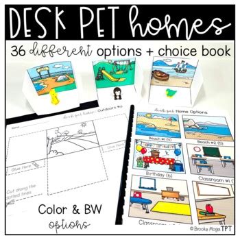 desk pet homes printable resource  choice book  brooke moga