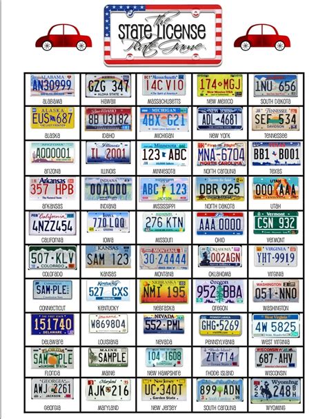 images  printable license plate game state license plate