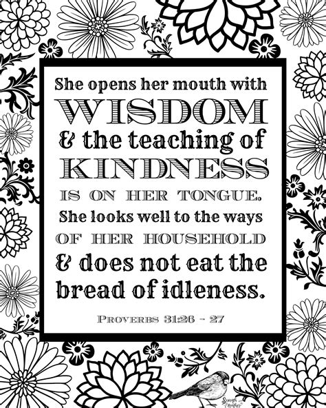 proverbs    coloring page  gift  mom bible verse