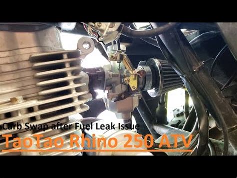 taotao rhino  atv carburetor swap   youtube