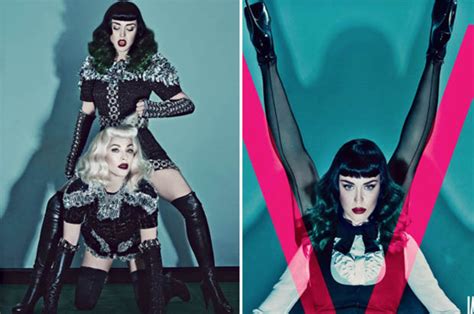Katy Perry Straddles Madonna In Kinky Bondage Shoot For V Magazine