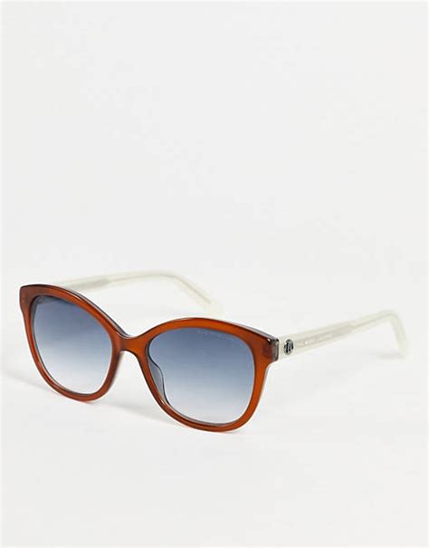marc jacobs oversized cat eye sunglasses in brown 554 s asos