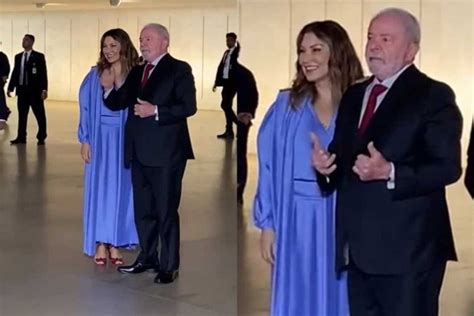 janja usa vestido azul  recepcao  itamaraty confira