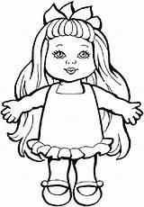 Doll Coloring Drawing Baby Pages Toys Barbie Dolls Action Figure Chica Colouring Printable Rag Bratz Toy Smiling Color Kids Line sketch template