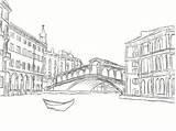 Coloring Venecia Rialto Dibujos Roma City Puentes Sketch sketch template