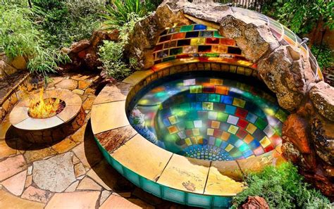 backyard spa rainbow spa fire pit tuin waterpartijen tuin ideeen tuin