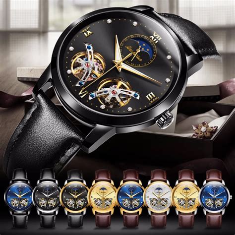 japan automatic  movement hollow mechanical watches  men waterproof top brand jsdun