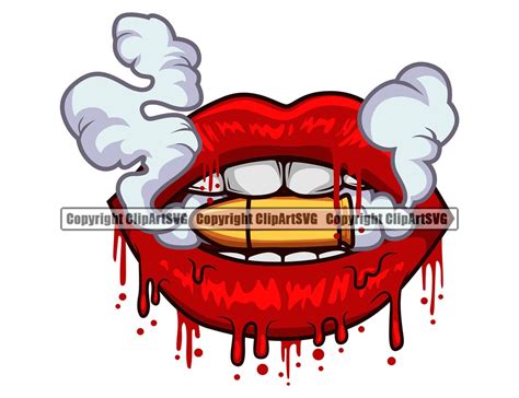 Lips Bite Bullet Smoke Rapper Hip Hop Gangster Rap Mouth Mask Etsy
