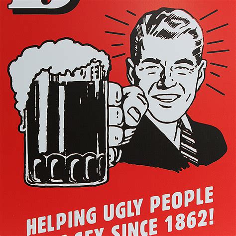 tin metal sign beer helping ugly people vintage pub bar decor wall