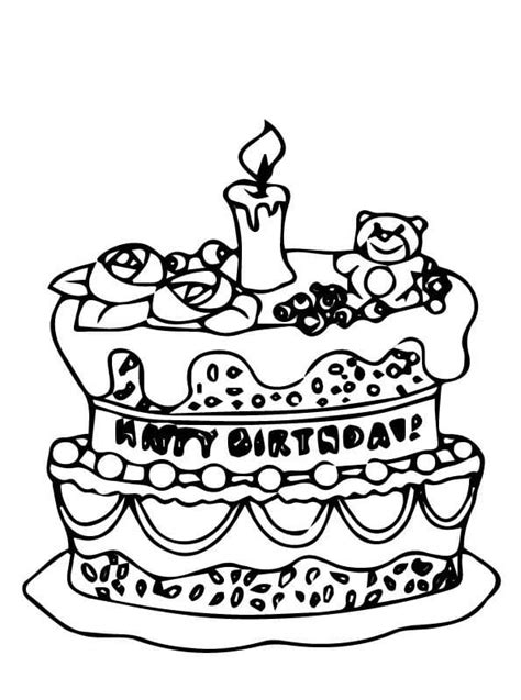 birthday cake   candle coloring page  print  color