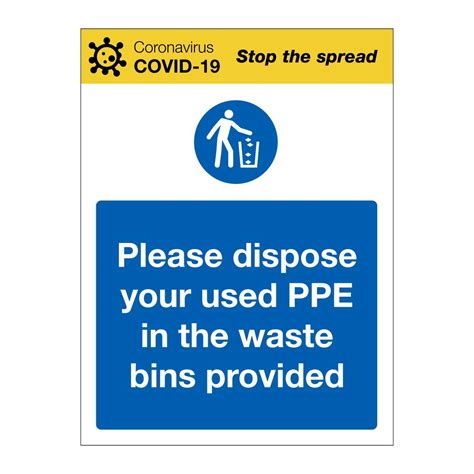 dispose   ppe   waste bins  covid  sign