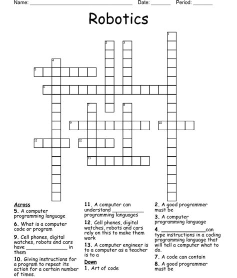 robotics crossword wordmint