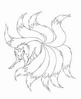 Fox Nine Tails Tailed Coloring Pages Tail Drawing Sketch Wolf Printable Deviantart Drawings Line Getdrawings Remake Char Privet Trainers Blood sketch template
