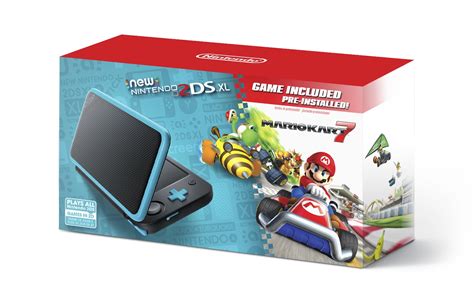 nintendo 2ds xl system w mario kart 7 pre installed black and turquoise