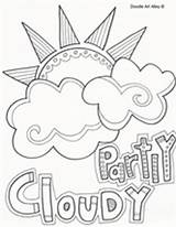 Coloring Cloudy Partly Classroomdoodles sketch template