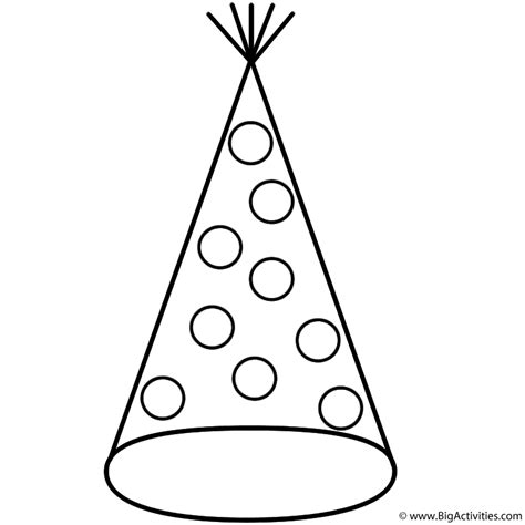 party hat  dots coloring page leap day
