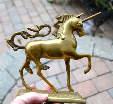 magical unicorn fabulous large solid brass vintage unicorn etsy vintage vignettes magical