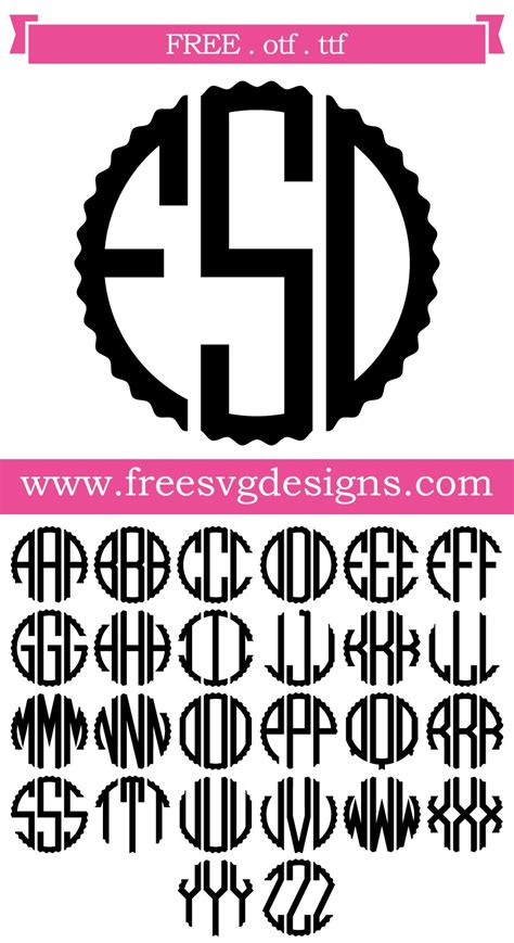 wavy monogram font  design downloads   cutting projects