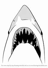 Shark Jaws Draw Drawing Step Easy Animals Sharks Drawings Great Kids Drawingtutorials101 Tutorials Other Learn Sketches Animal Choose Board sketch template