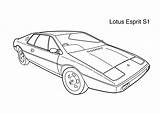 Lotus Esprit Coloring Pages Car Cars Super Bond James Printable Sports Kids Sheets Drawing Aston Martin V8 S1 4kids sketch template