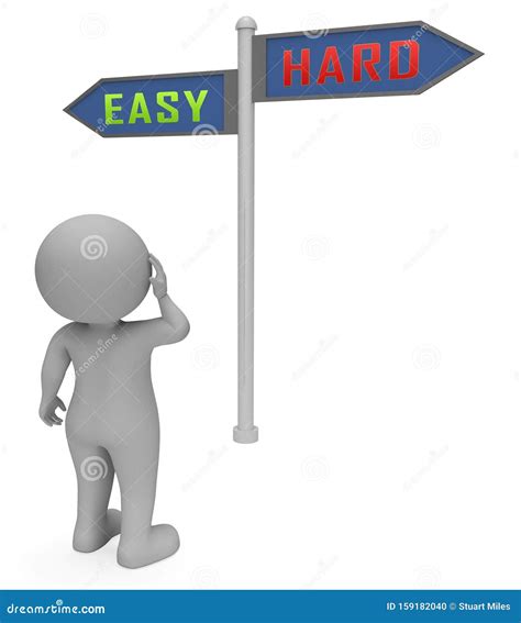 easy  hard signpost portrays choice  simple  difficult