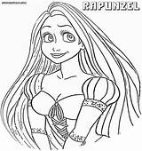 Coloring Rapunzel Pages Princess Face Popular sketch template