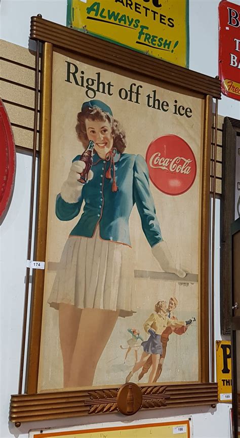 original  coca cola framed cardboard advertising