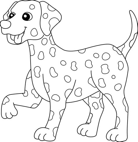 dalmatian dog coloring page isolated  kids  vector art
