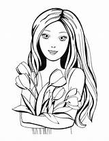 Coloring Pages Ladies Girls Old Print Year sketch template