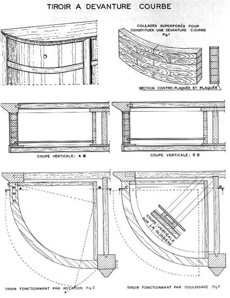 tiroirs courbe plans de meubles tiroir menuiserie bois