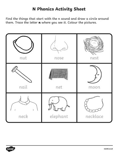 phonics activity sheet