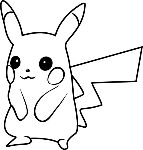 pikachu smiling coloring page  printable coloring pages  kids